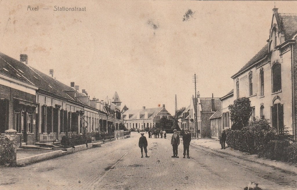 AXEL Stationstraat 1926, Verzamelen, Ansichtkaarten | Nederland, Verzenden, 1920 tot 1940, Gelopen, Zeeland