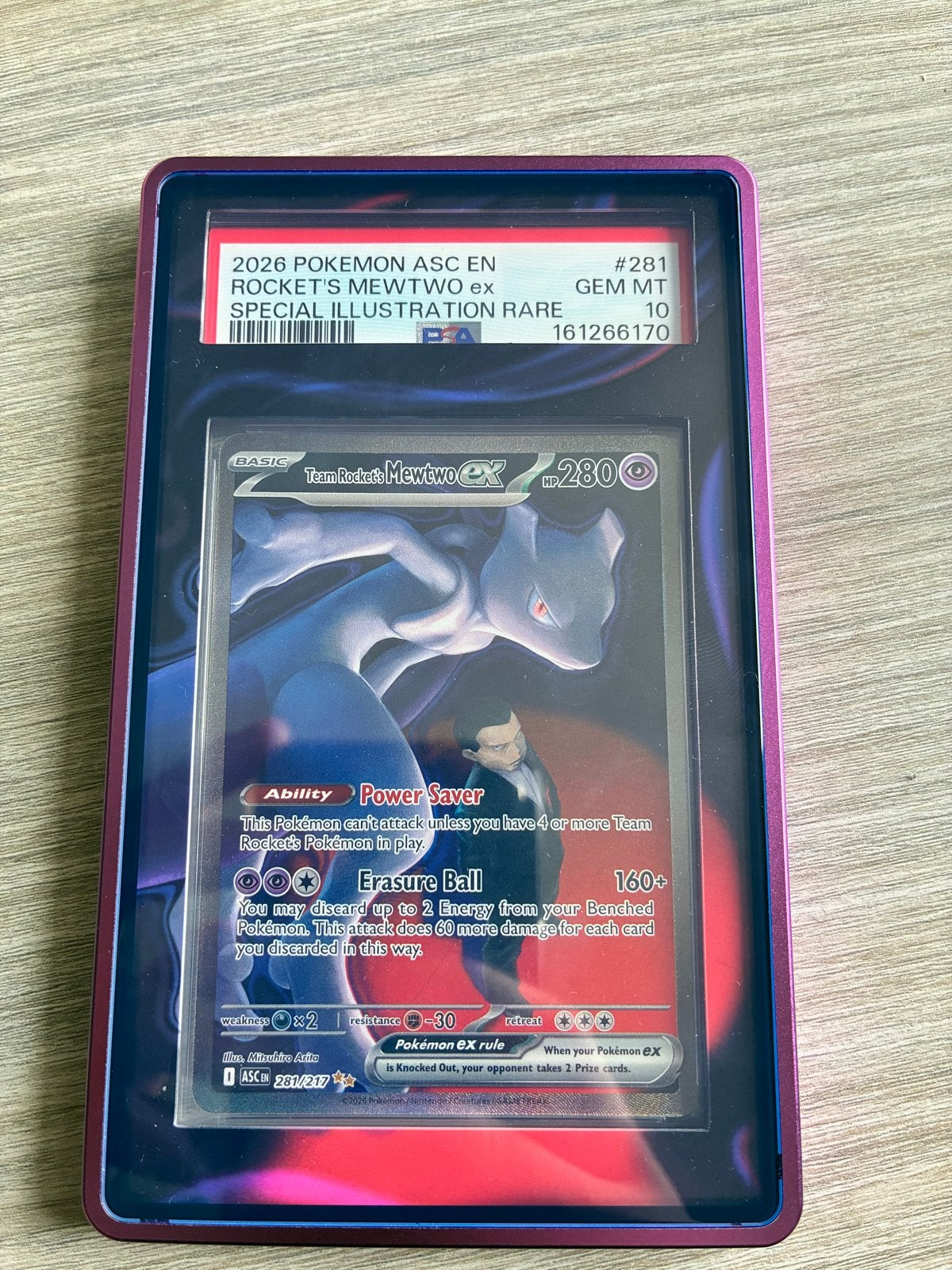 Team Rocket's Mewtwo Ascended Heroes #281 PSA10