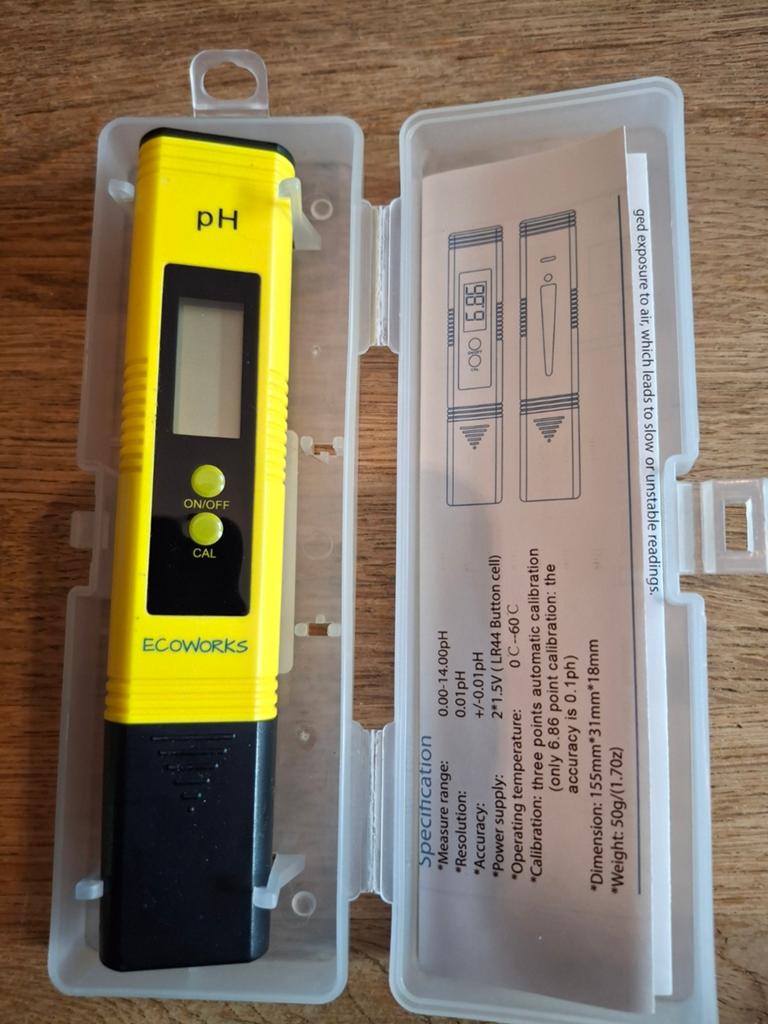 ECOWORKS pH Meter, Ophalen of Verzenden, Zo goed als nieuw, Vocht of Vloeistof