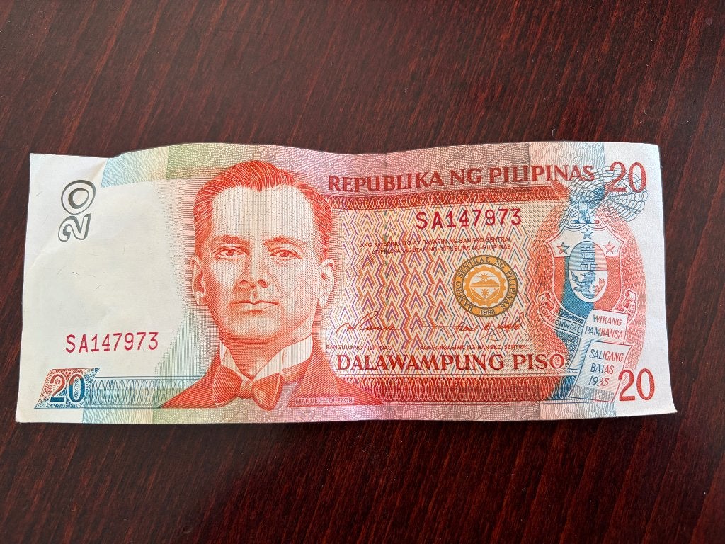Bankbiljet 20 peso , Filipijnen., Verzamelen, Ophalen of Verzenden, Gebruikt