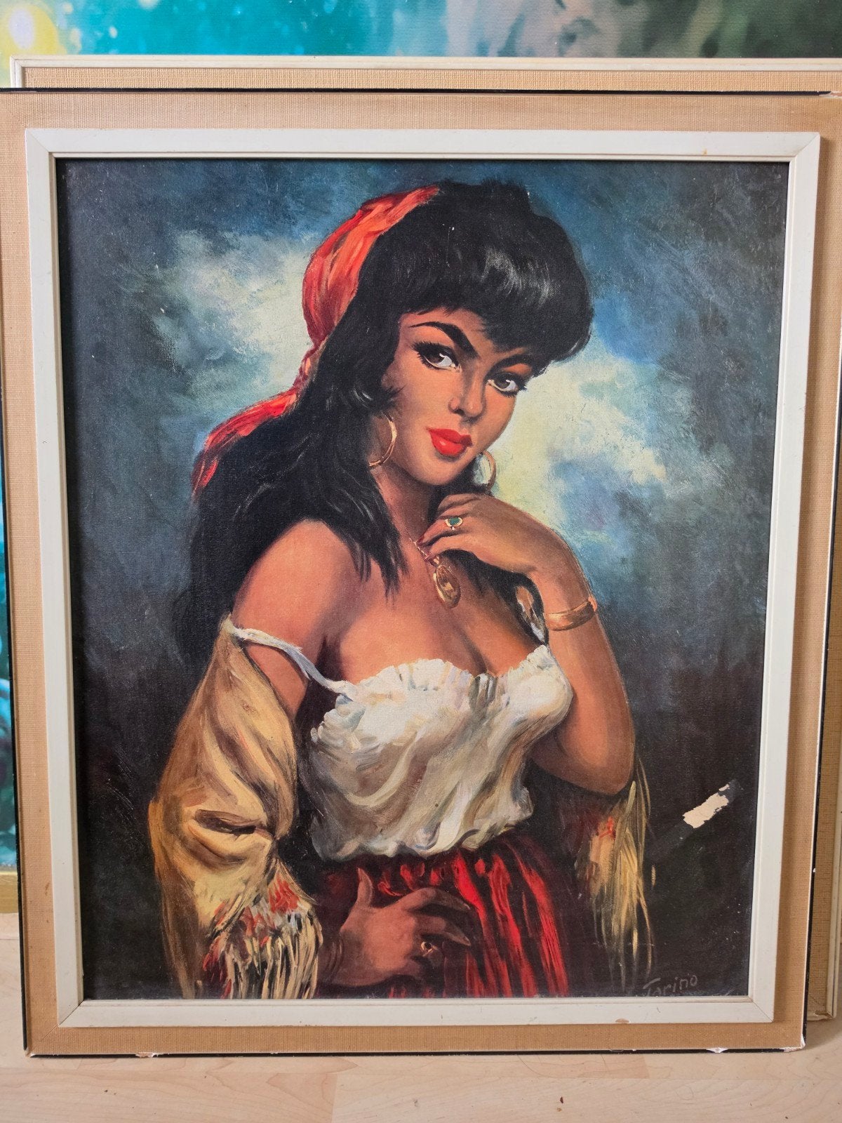 Schilderij 'Zigeunervrouw' - Gesigneerd 'Torino', Ophalen, Paneel, Portret of Personen, Overige technieken