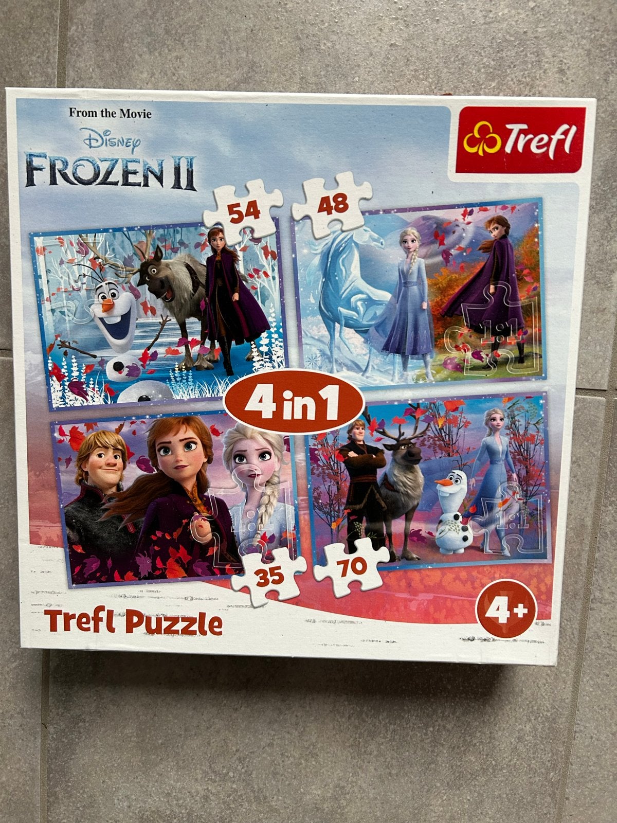 Frozen II Puzzelset - 4 in 1 (Trefl), Ophalen of Verzenden, 10 tot 50 stukjes, Zo goed als nieuw