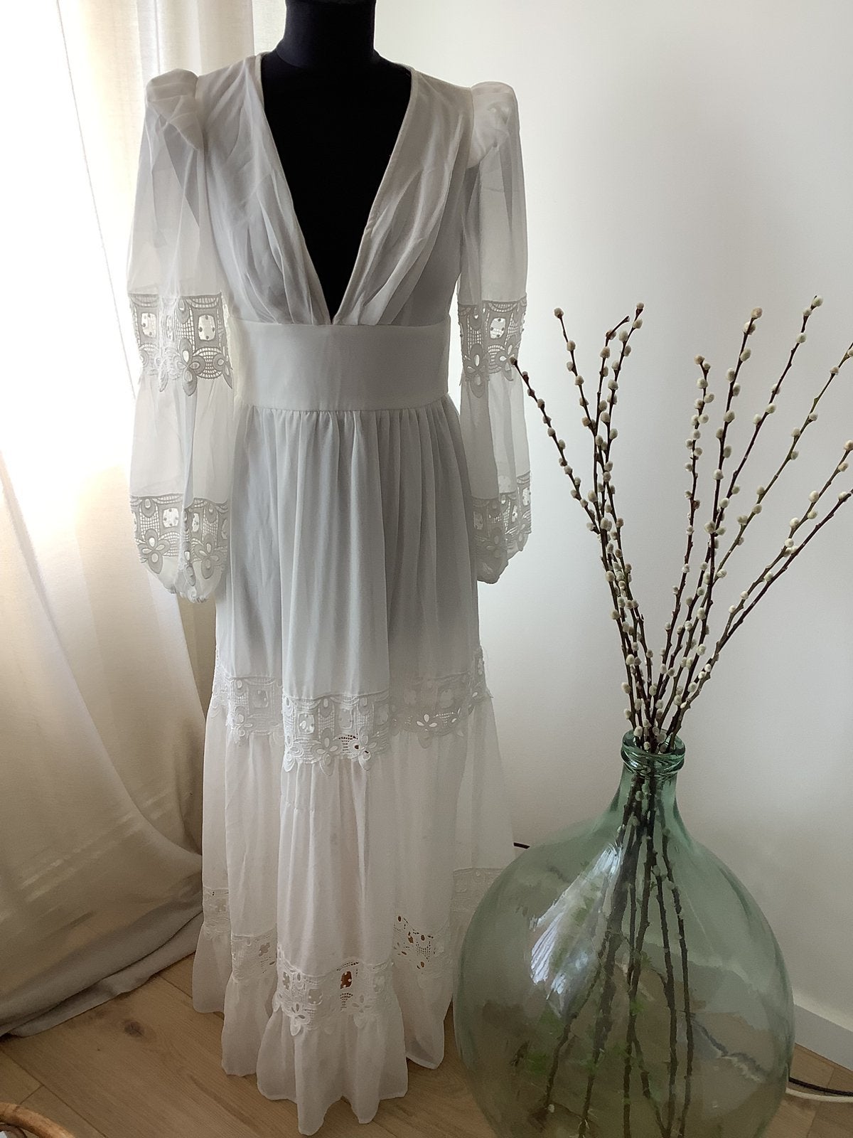 Superleuke hippie/vintage look bruidsjurk, Ophalen of Verzenden, Nieuw