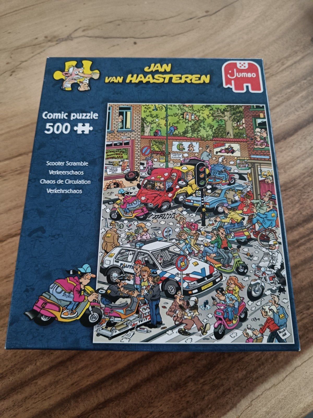 Jan van Haasteren - Scooter Scramble 500 stukjes, Ophalen of Verzenden, Minder dan 500 stukjes, Zo goed als nieuw, Legpuzzel