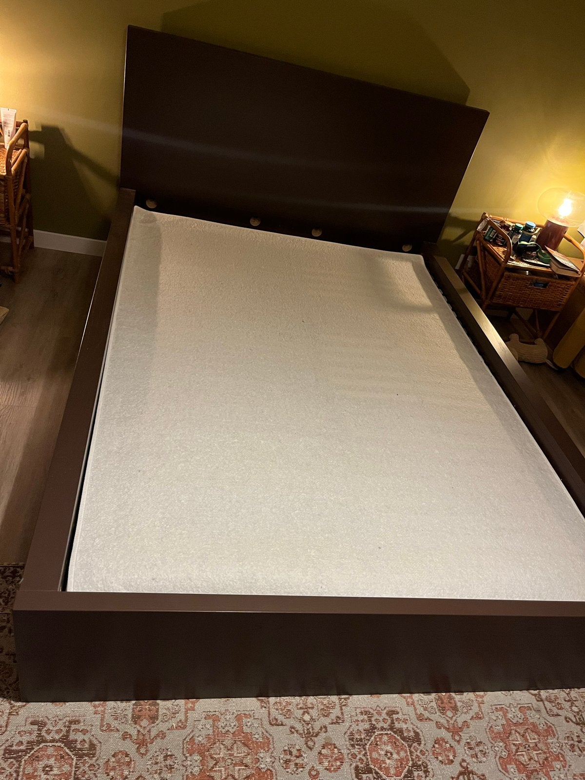 IKEA Malm tweepersoonsbed bruin (140x200), Ophalen, Gebruikt, Bruin, Tweepersoons