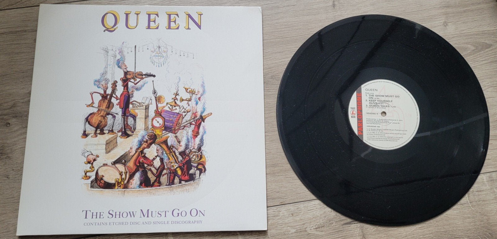 Queen 12" Maxi The Show Must Go On Etched eenzijdig vinyl, Cd's en Dvd's, Verzenden, Zo goed als nieuw, Limited edition, 12 inch