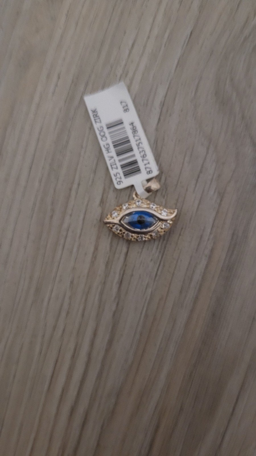 925 Zilveren Hanger 'Boze Oog' met Zirkonia, Overige voorstellingen, Nieuw, Ophalen of Verzenden, Met edelsteen