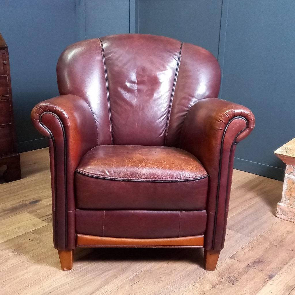 Vintage topper, schapenleren clubfauteuil, Huis en Inrichting, Fauteuils, Gebruikt, Minder dan 75 cm, Leer, Ophalen of Verzenden