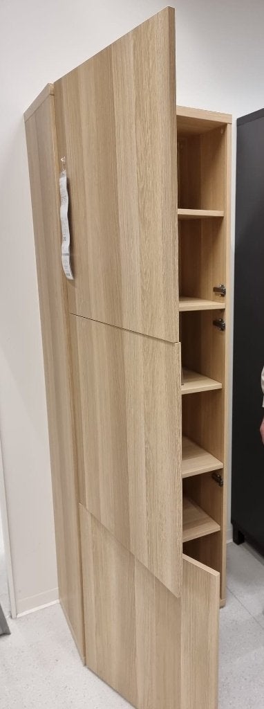 Ikea linnenkast met 5 legplanken - gelazuurd eikeneffect, Ophalen, 50 tot 100 cm, 150 tot 200 cm, 25 tot 50 cm
