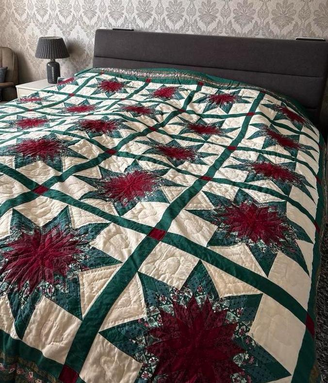 Grote Nimbus Handgemaakte Quilt - 260x260 cm, Ophalen, Gebruikt, Tweepersoons, Deken of Dekbed