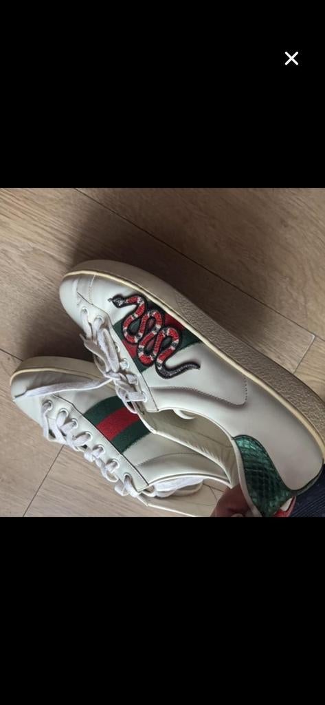 Gucci Ace sneakers met slangenprint, Ophalen of Verzenden, Gedragen, Wit