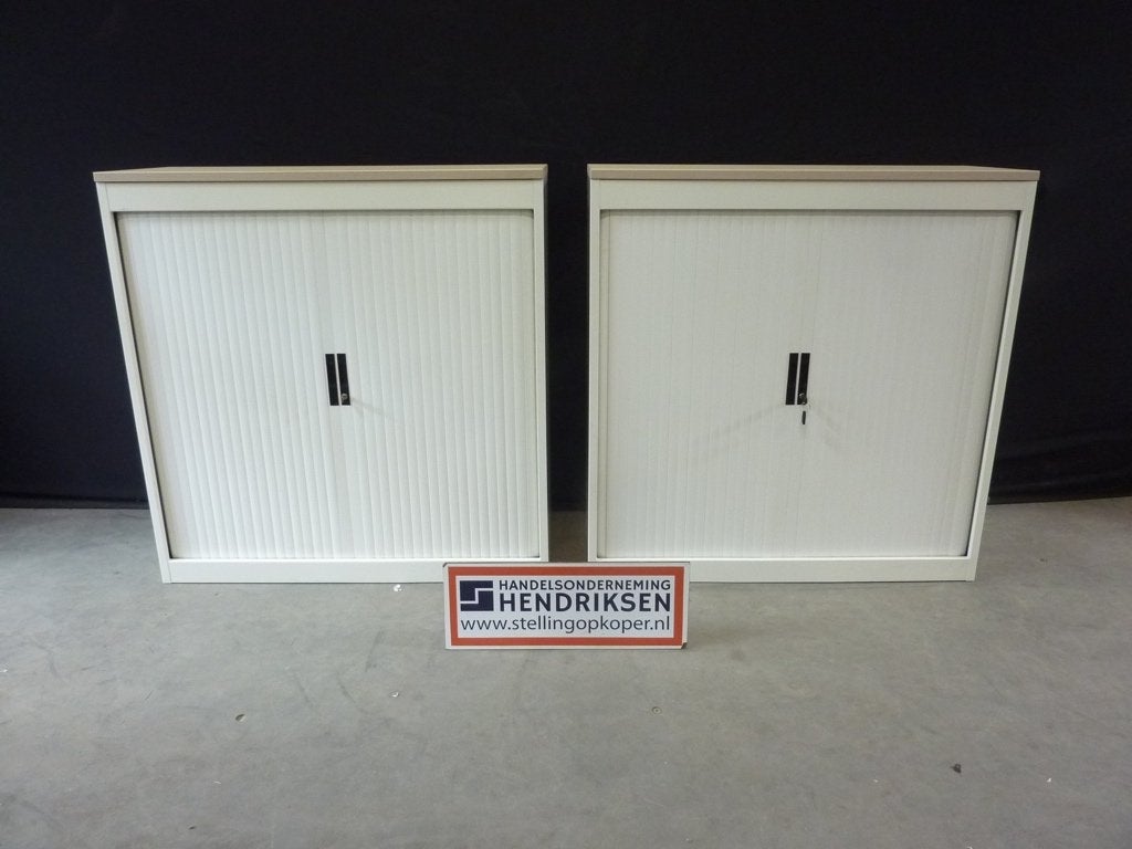 Nog 1: witte kantoorkast / roldeurkast 120x46x123cm + slot