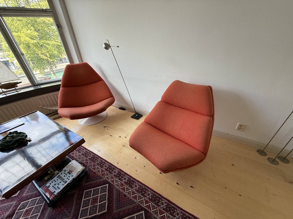 2x Artifort F500-serie fauteuil – Geoffrey Harcourt, Huis en Inrichting, Fauteuils, Ophalen, Gebruikt, 75 tot 100 cm, 75 tot 100 cm