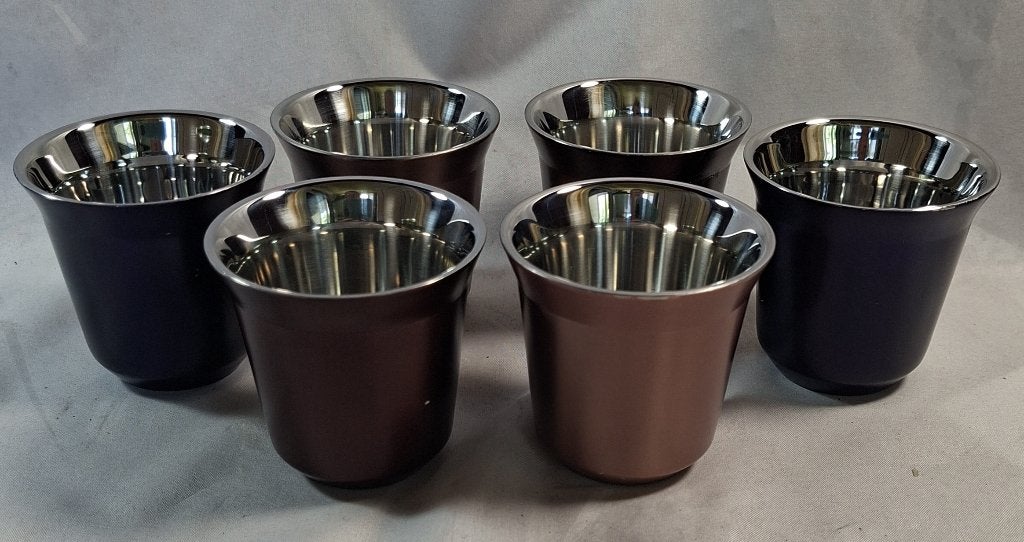 6 Nespresso Pixie design espresso koffiebekertjes, Overige materialen, Gebruikt, Overige merken, Verzenden