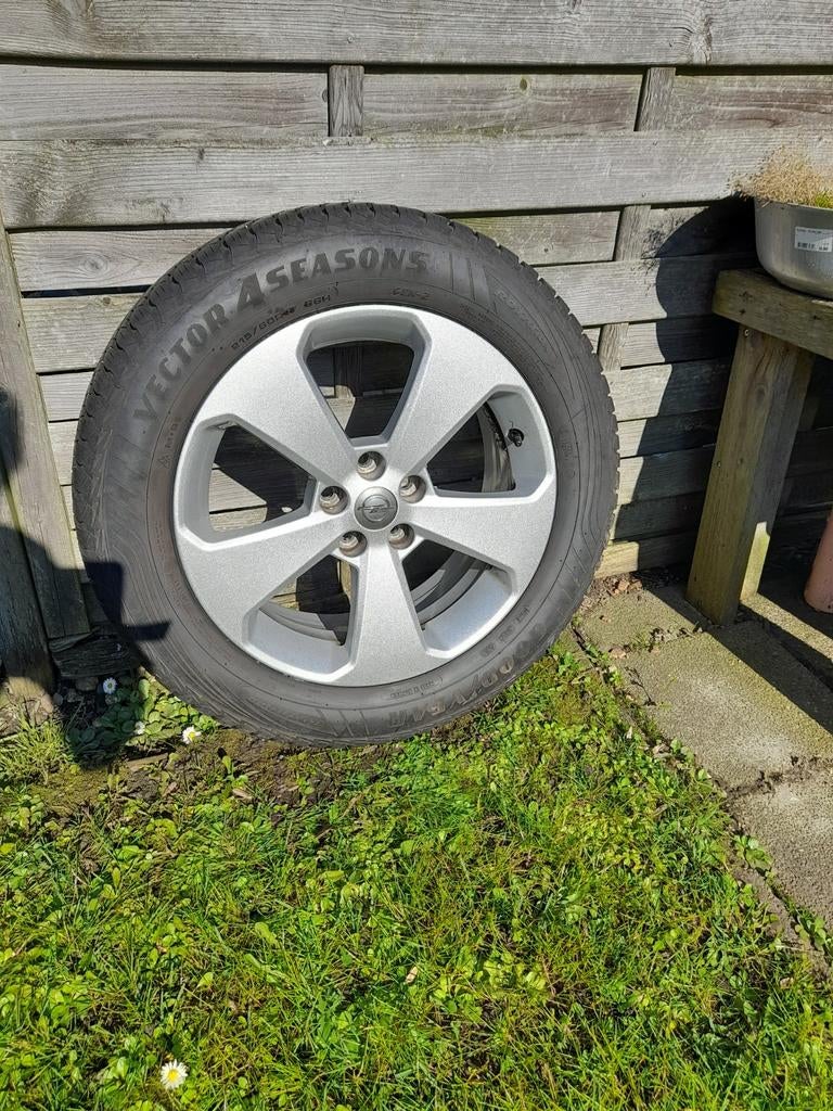 Zgan velgen en 4 seizoenenbanden, Auto-onderdelen, Banden en Velgen, Ophalen of Verzenden, 215 mm, Zomerbanden, Band(en)