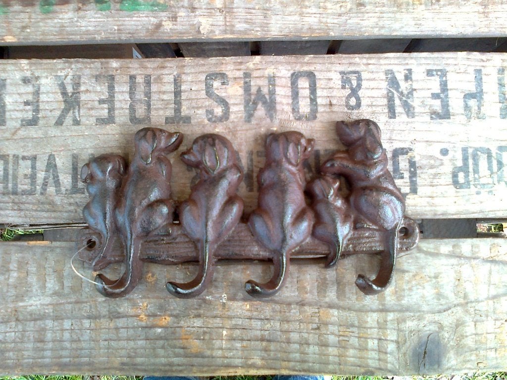 Leuke Kapstok, wandhaak met hondenstaartjes, bruin gietijzer, Wandkapstok, Nieuw, Ophalen of Verzenden, Minder dan 100 cm