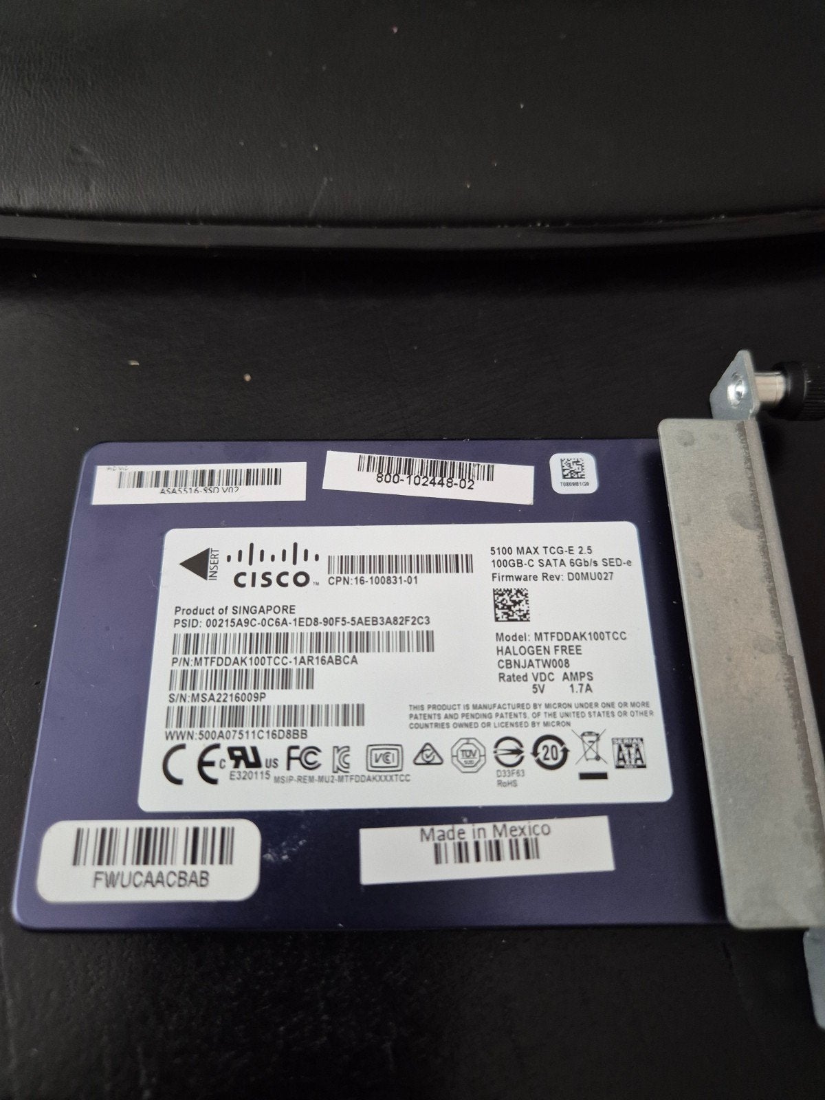 Cisco 1TB SATA SSD - Model MTFDDAK1T0TCC, Computers en Software, Harde schijven, Intern, Gebruikt, Ophalen of Verzenden, 1TB