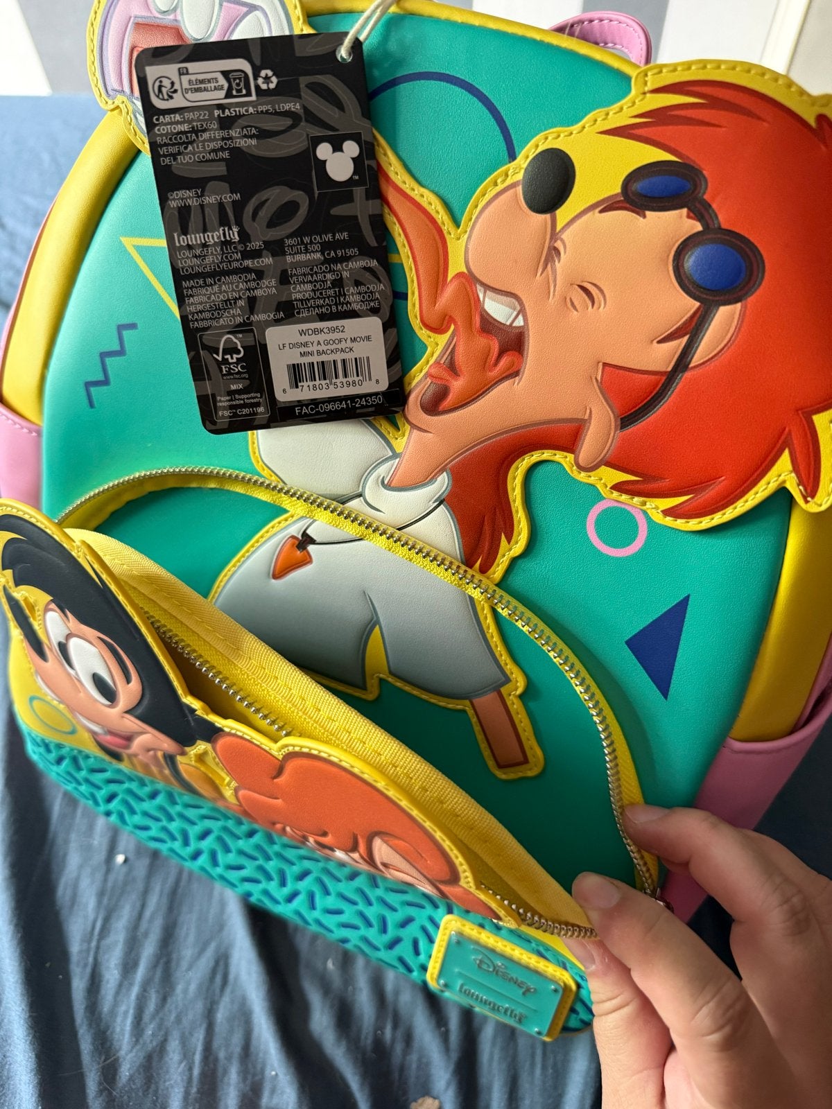 Nieuwe Loungefly A Goofy Movie mini backpack met kaartjes, Disney of Dora, 25 tot 40 cm, Nieuw, Ophalen of Verzenden