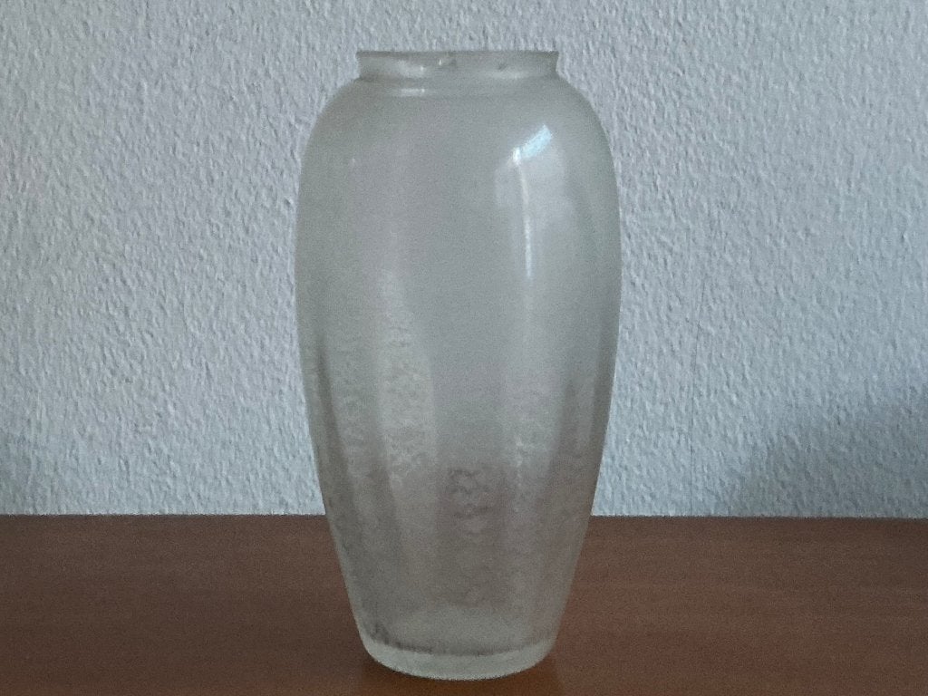 A.D.Copier: vaas VS0182 110 mm met tincraquelé Leerdam 1935, Antiek en Kunst, Antiek | Glas en Kristal, Ophalen of Verzenden
