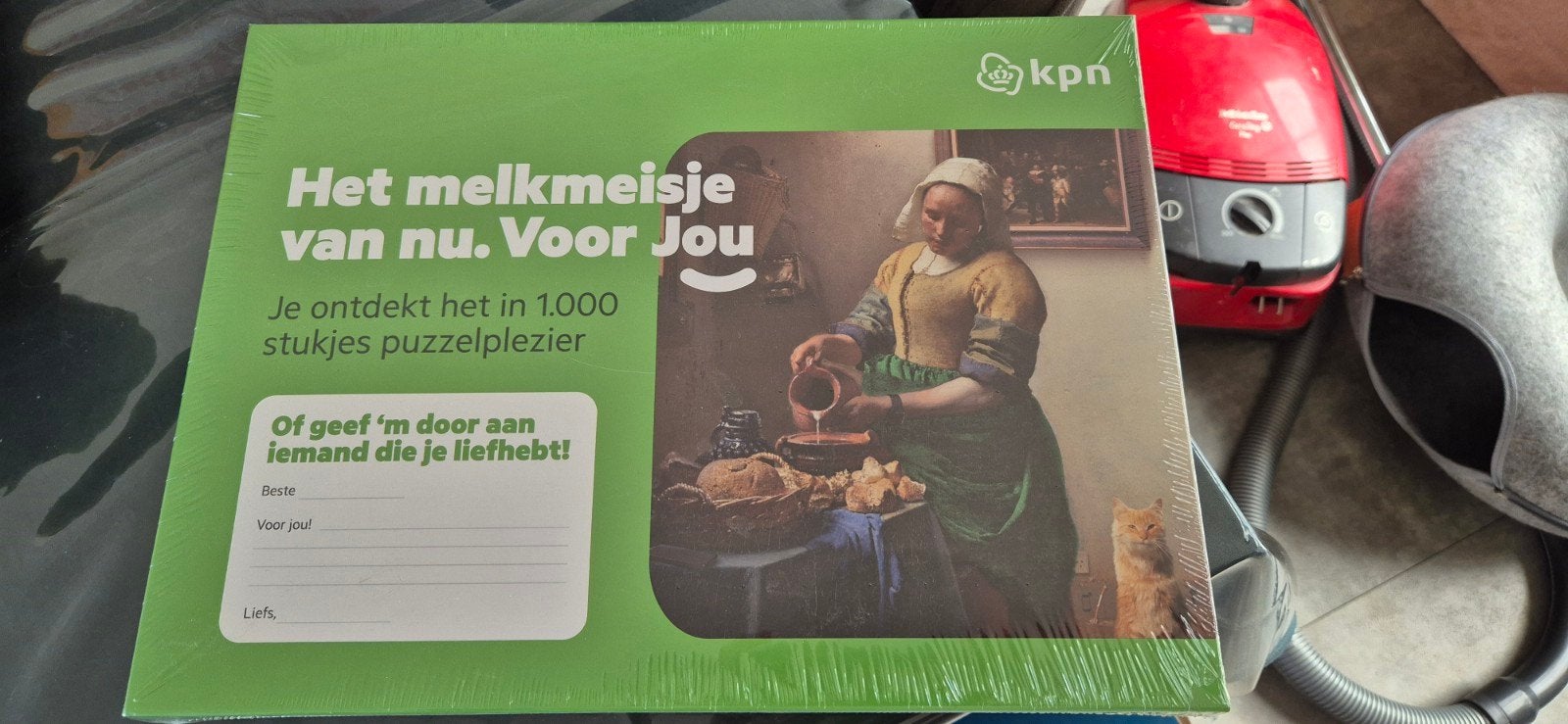 KPN Het Melkmeisje Puzzel - 1000 stukjes, Hobby en Vrije tijd, Ophalen, 500 t/m 1500 stukjes, Nieuw, Legpuzzel