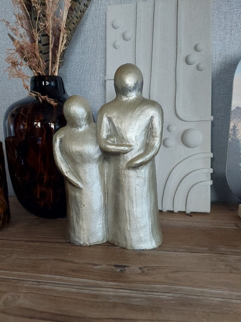 beton beeldje echtpaar beeld, Ophalen of Verzenden, Zo goed als nieuw, Mens