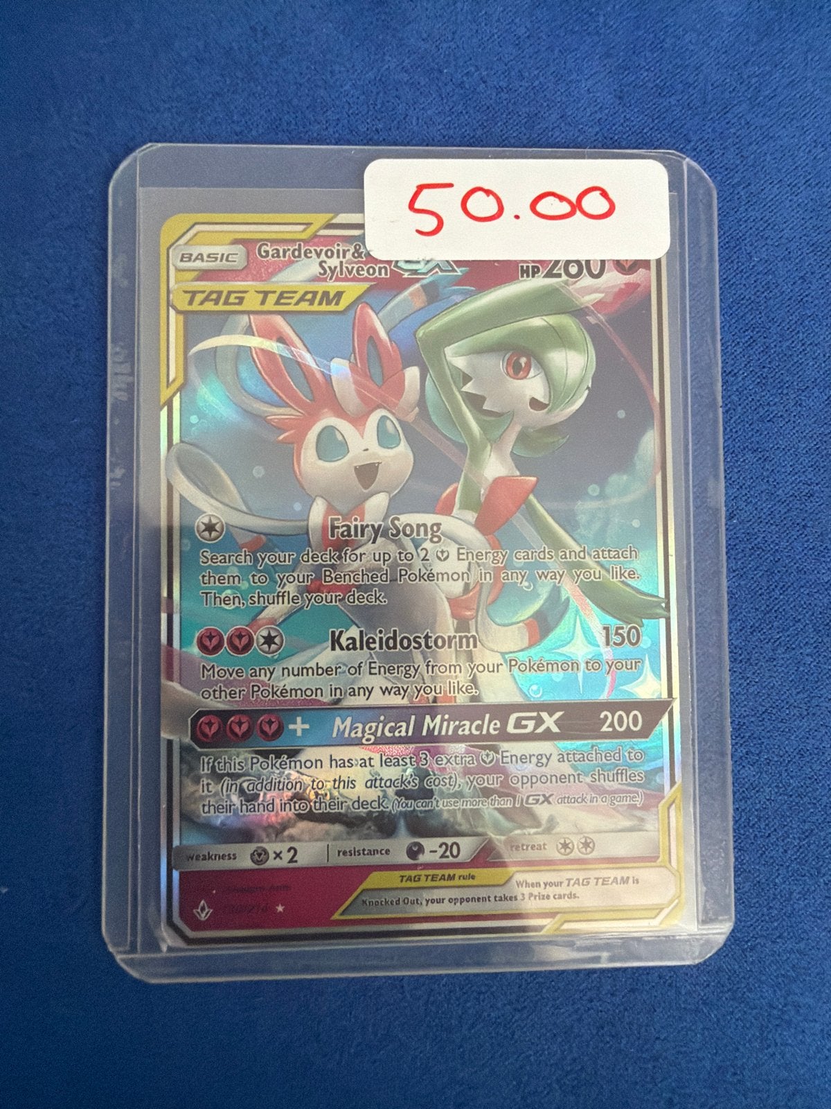 Pokémon Kaart: Gardevoir & Sylveon GX TAG TEAM, Ophalen of Verzenden, Zo goed als nieuw, Losse kaart
