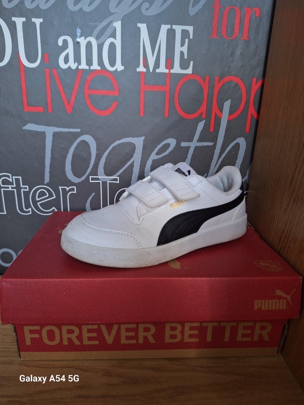 Puma sneakers voor kinderen maat 33 - Wit met zwart, maat 28, Ophalen, Gebruikt, Jongen of Meisje, Puma
