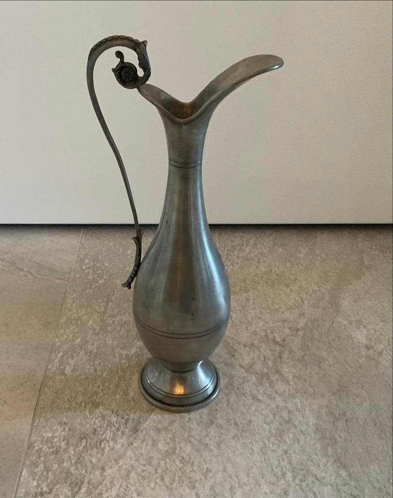 Antieke Aiguière / Tinnen Schenkkan - 95% Tin 733 gram, Antiek en Kunst, Ophalen of Verzenden