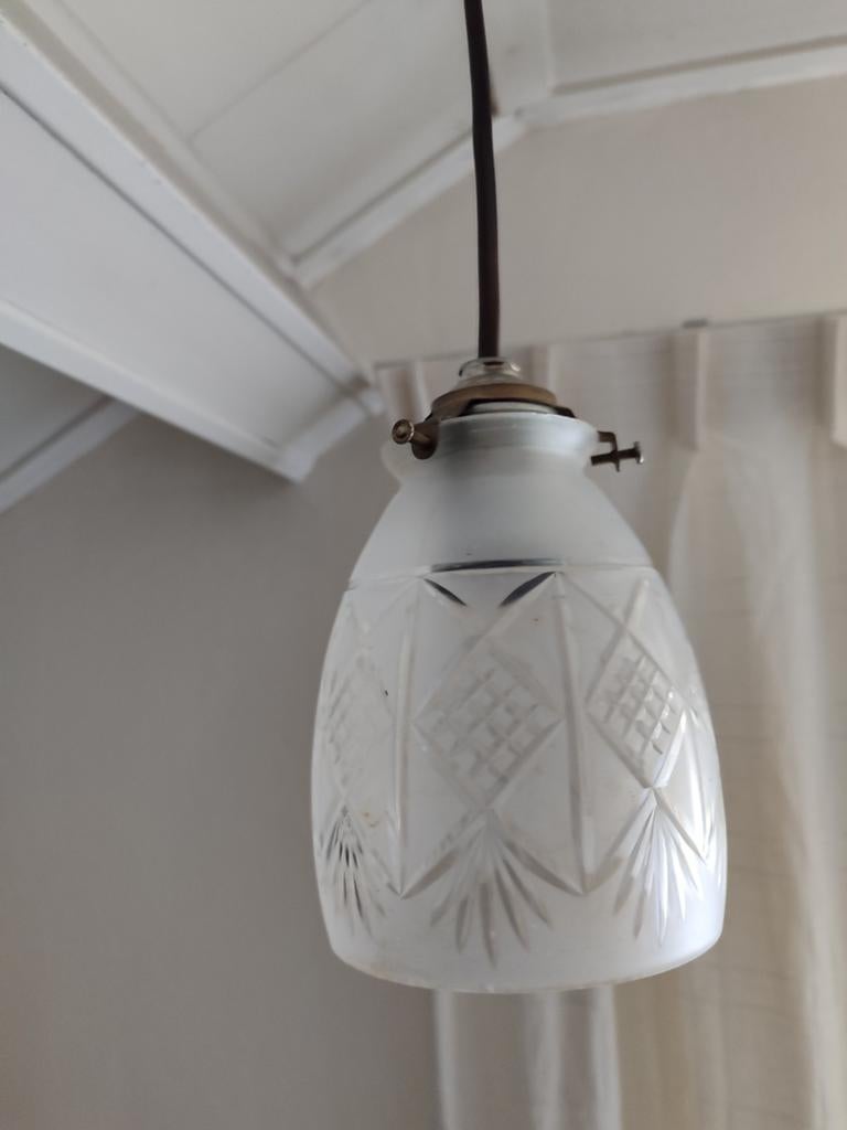 Antiek kristal lampje, Ophalen of Verzenden