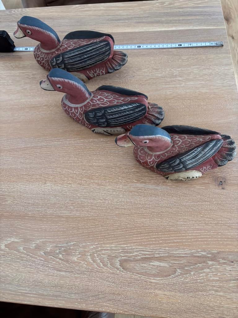 3 houten lokeenden samen € 25, Ophalen of Verzenden
