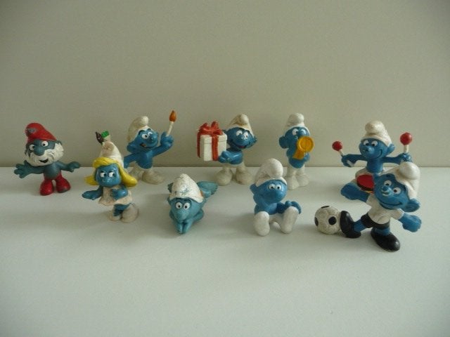 19 oude SMURFEN poppetjes, Verzamelen, Ophalen of Verzenden, Gebruikt, Verschillende Smurfen, Poppetje, Figuurtje of Knuffel
