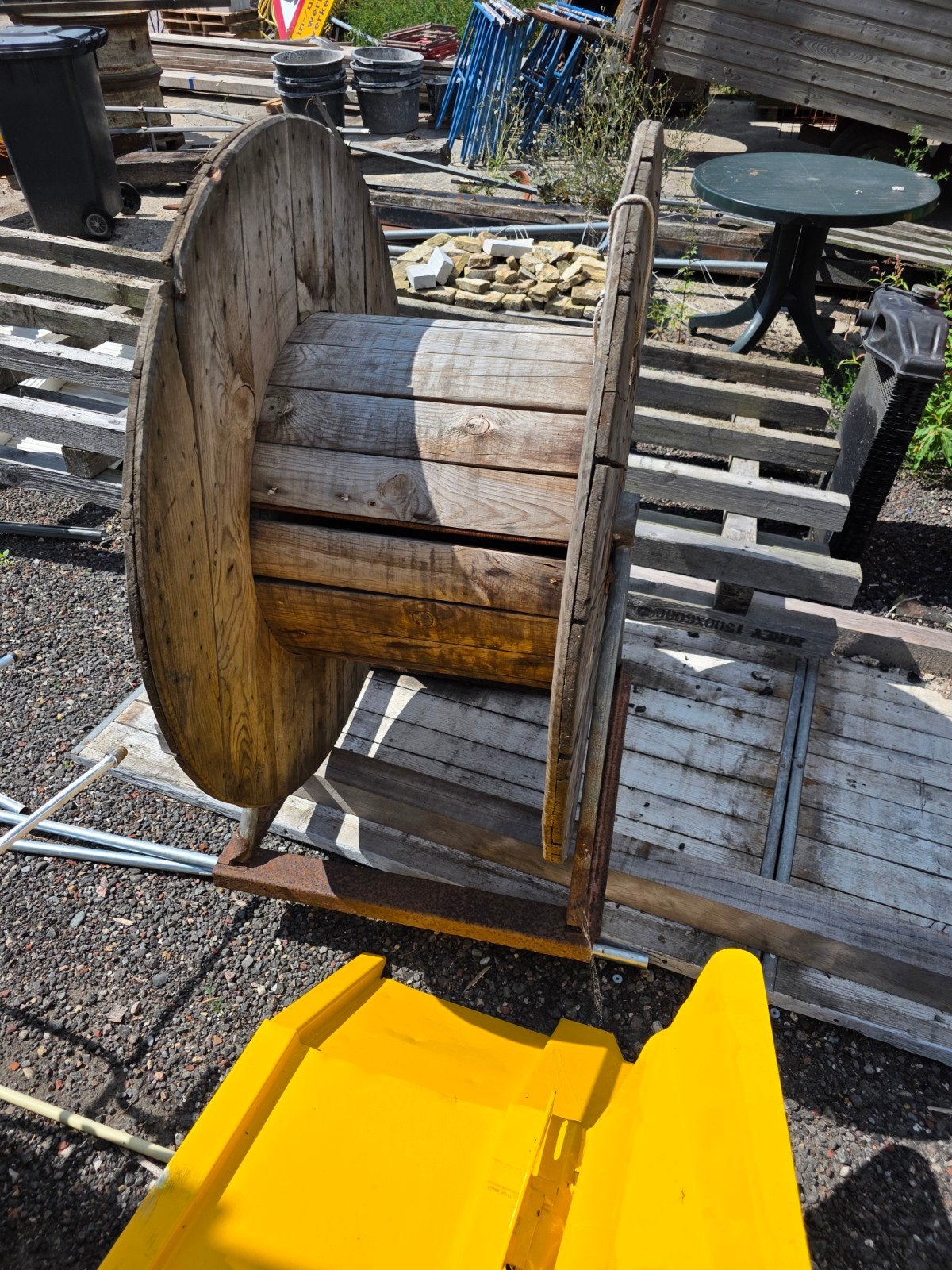 Grote houten kabelhaspel - 1 meter doorsnee, Ophalen, Gebruikt