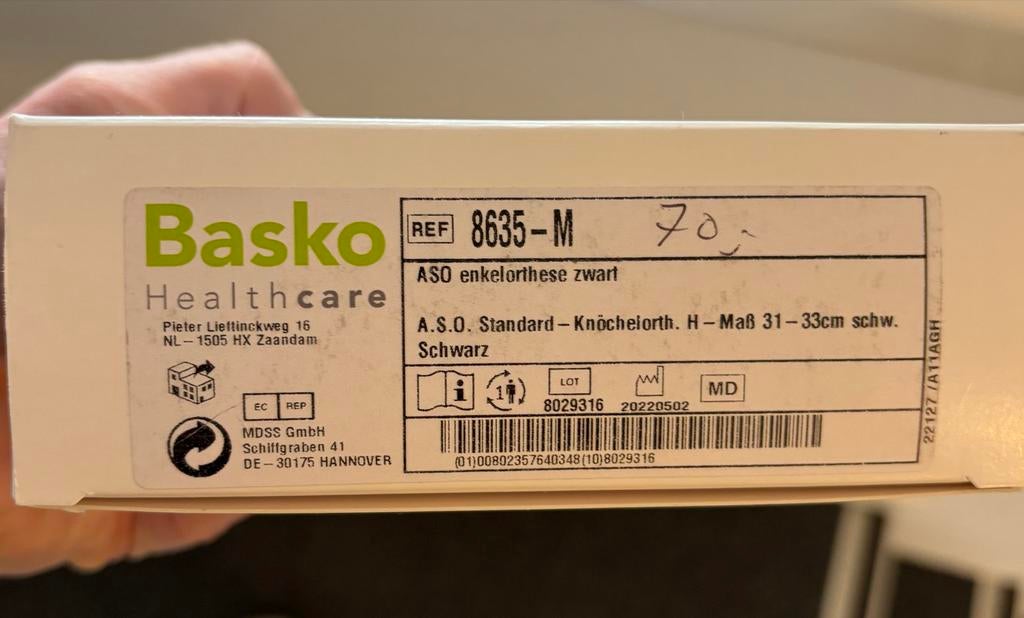 Basko enkelorthese zwart maat m NIEUW, Diversen, Ophalen of Verzenden, Nieuw