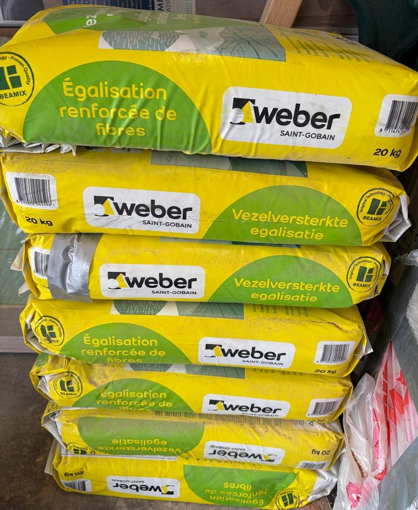 Weber Vezelversterkte Egalisatie 20 kg, Doe-het-zelf en Verbouw, Overige materialen, Overige typen, Nieuw, Minder dan 50 cm