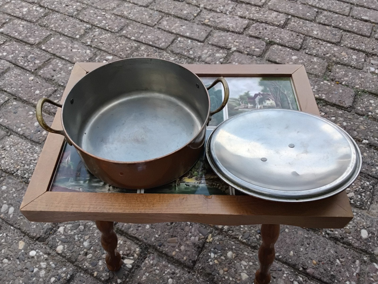 Antiek rood koperen pannetje, Antiek en Kunst, Antiek | Koper en Brons, Ophalen of Verzenden