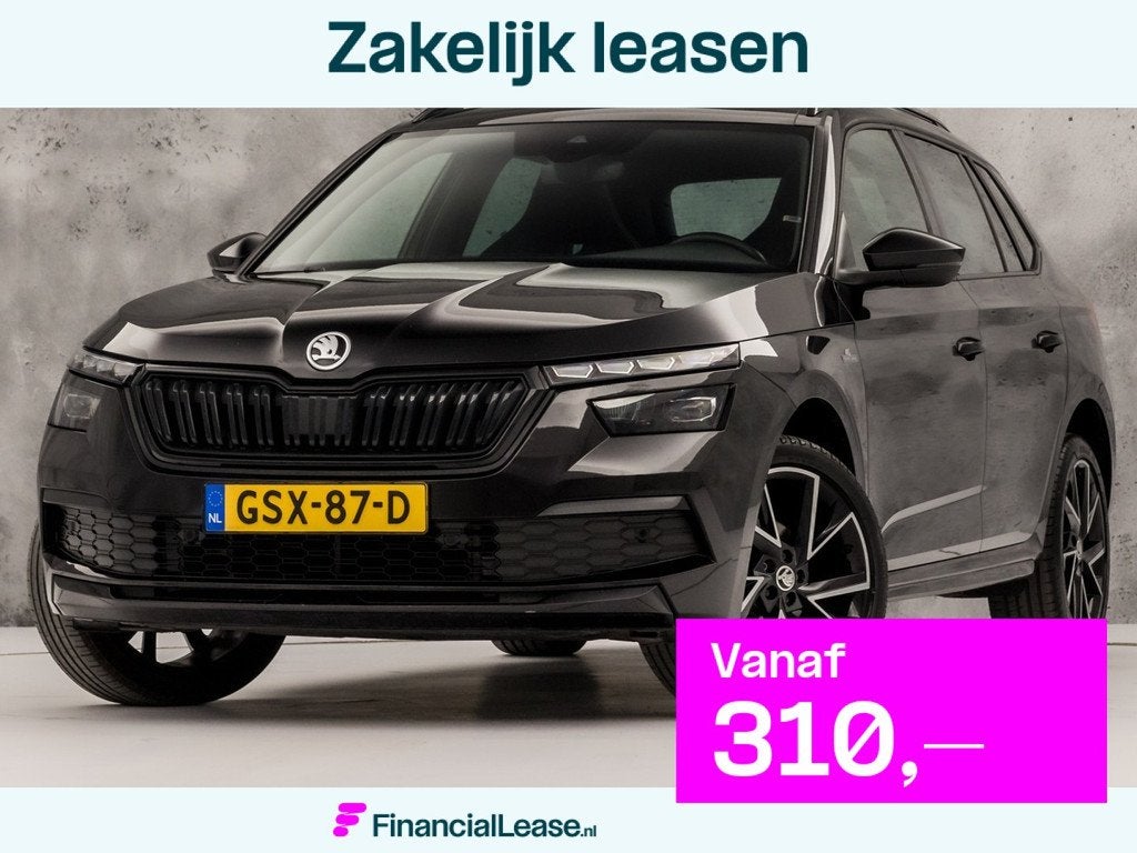 Skoda Kamiq 1.0 TSI Monte Carlo Automaat (PANORAMADAK, VIRTU, 12 maanden, Stof, Zwart, 3 cilinders