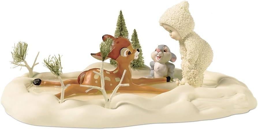 Disney Department 56 Snowbabies Bambi, Verzamelen, Disney, Zo goed als nieuw, Beeldje of Figuurtje, Bambi of Dumbo, Ophalen of Verzenden