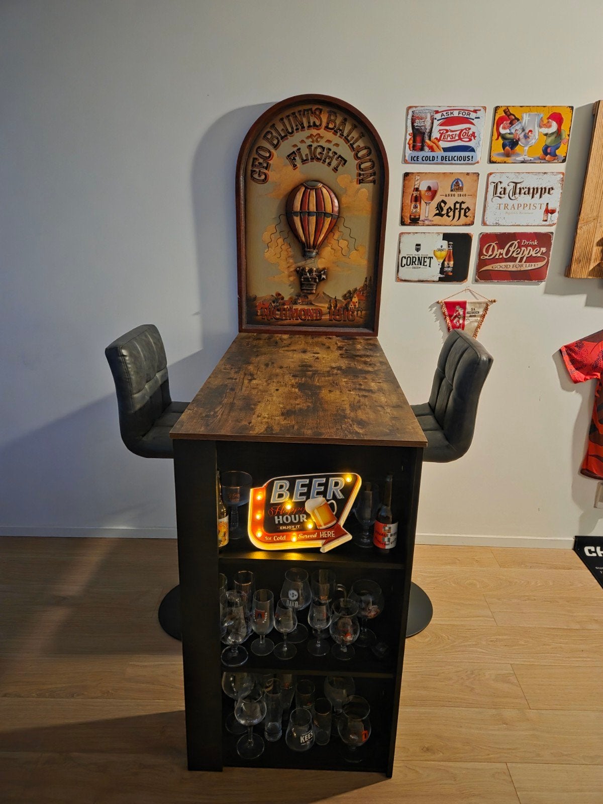 Bartafel + krukken, Huis en Inrichting, Barren, Ophalen, Gebruikt