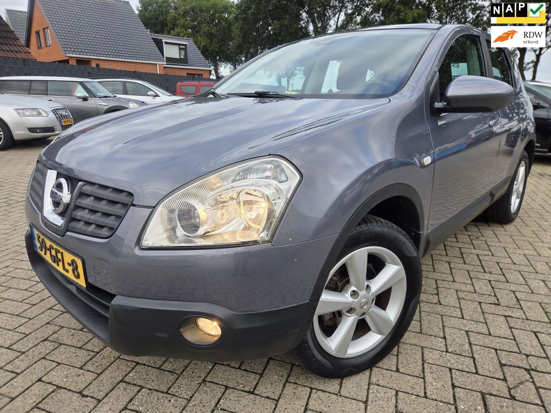 Nissan Qashqai 2.0 Tekna Pack 2008 Automaat/Climate/Cruise/T, Auto's, Stof, Gebruikt, Zwart, 4 cilinders