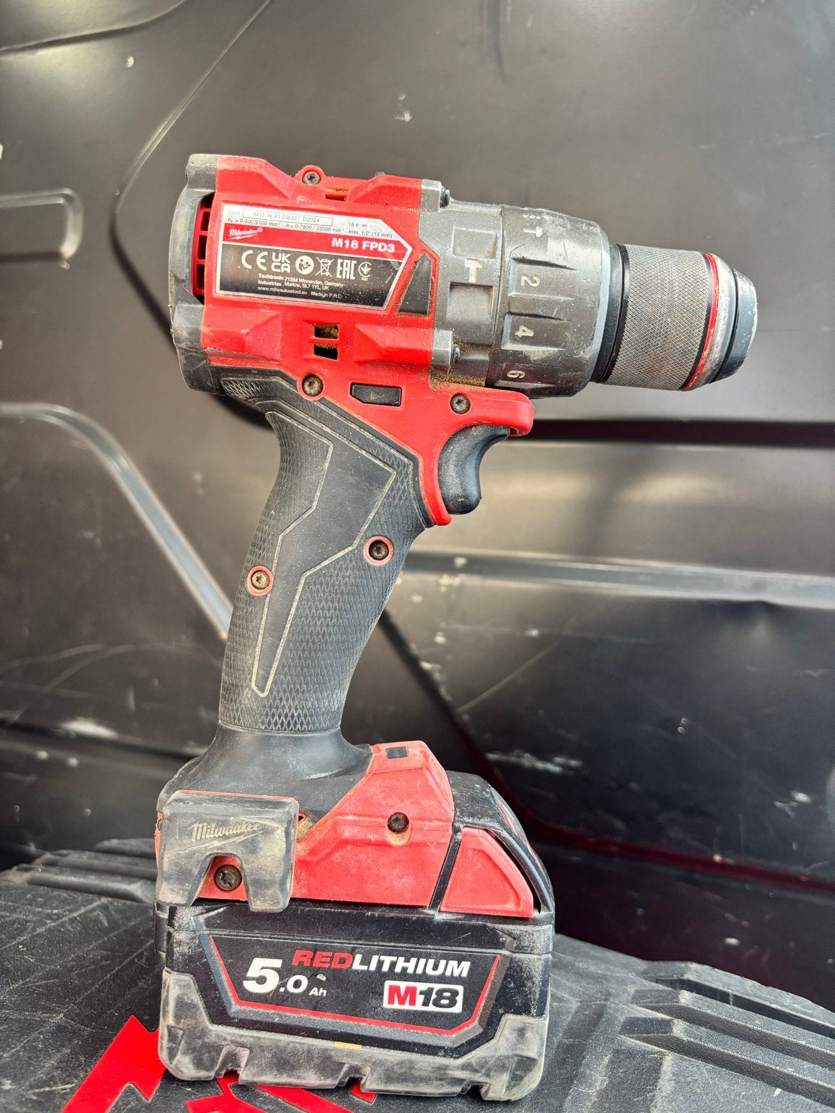 Milwaukee M18 FPP2A3-502X Combi set klopboor & slagschroeven, Ophalen, Boor- en Schroefmachine, Klopboormechanisme, Gebruikt