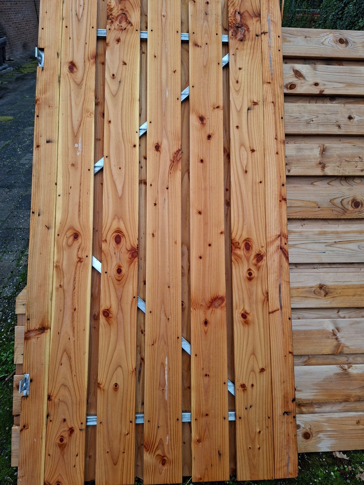 Schuttingdeur Poortdeur met Stalen Frame - Diverse Maten, Ophalen, Nieuw, Hout, 1 tot 2 meter