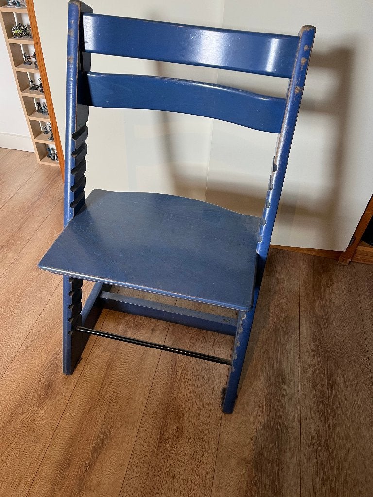 Stokke Tripp Trapp, blauw, Kinderen en Baby's, Kinderstoelen, Ophalen, Gebruikt, Meegroeistoel