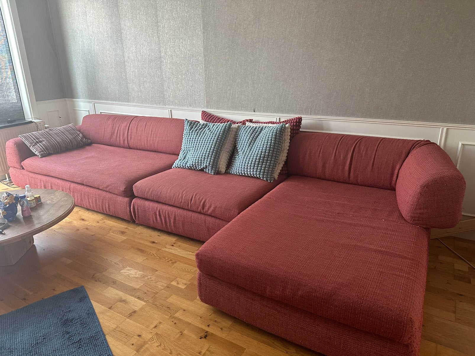 Ruime lounge bank met wasbare hoezen Vandaag ophalen, Ophalen, Gebruikt, Vierpersoons of meer