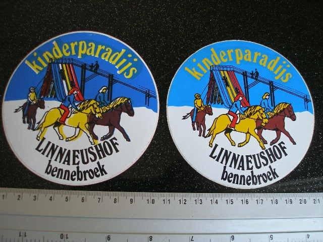 2x sticker speeltuin linnaeushof bennebroek paarden glijbaan, Verzenden, Zo goed als nieuw, Bedrijf of Vereniging
