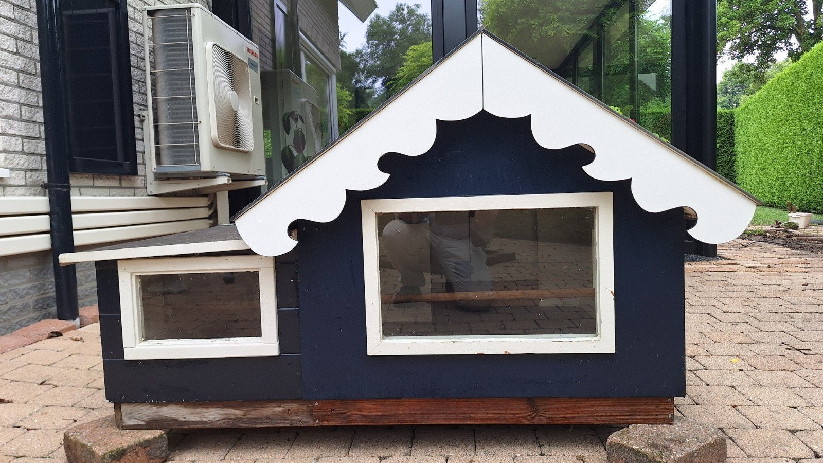 Mooi kippenhokje, blauw wit., Ophalen, Drinken en Voederen