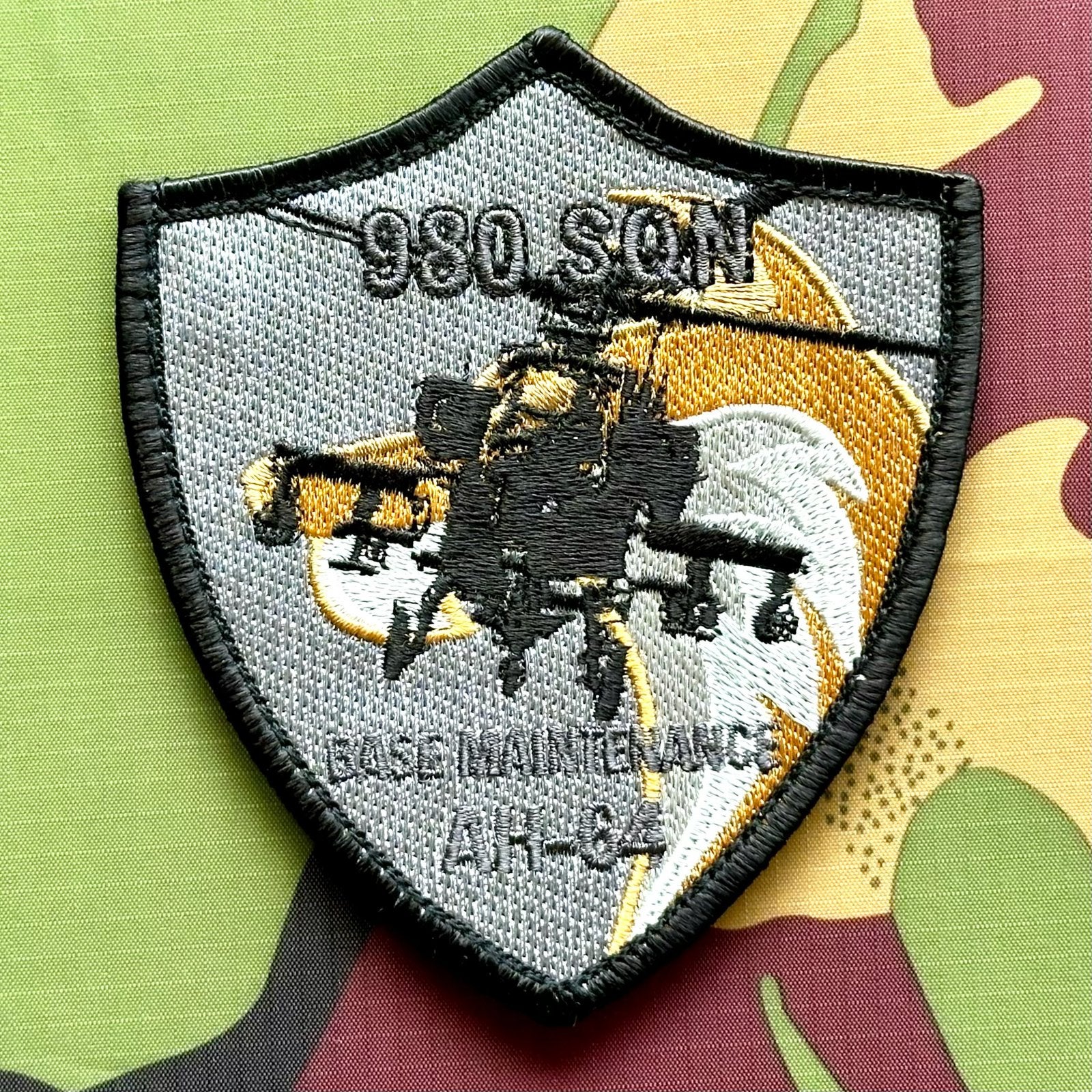 Patch RNLAF 980 SQN AH-64, Ophalen of Verzenden, Luchtmacht, Nederland, Embleem of Badge