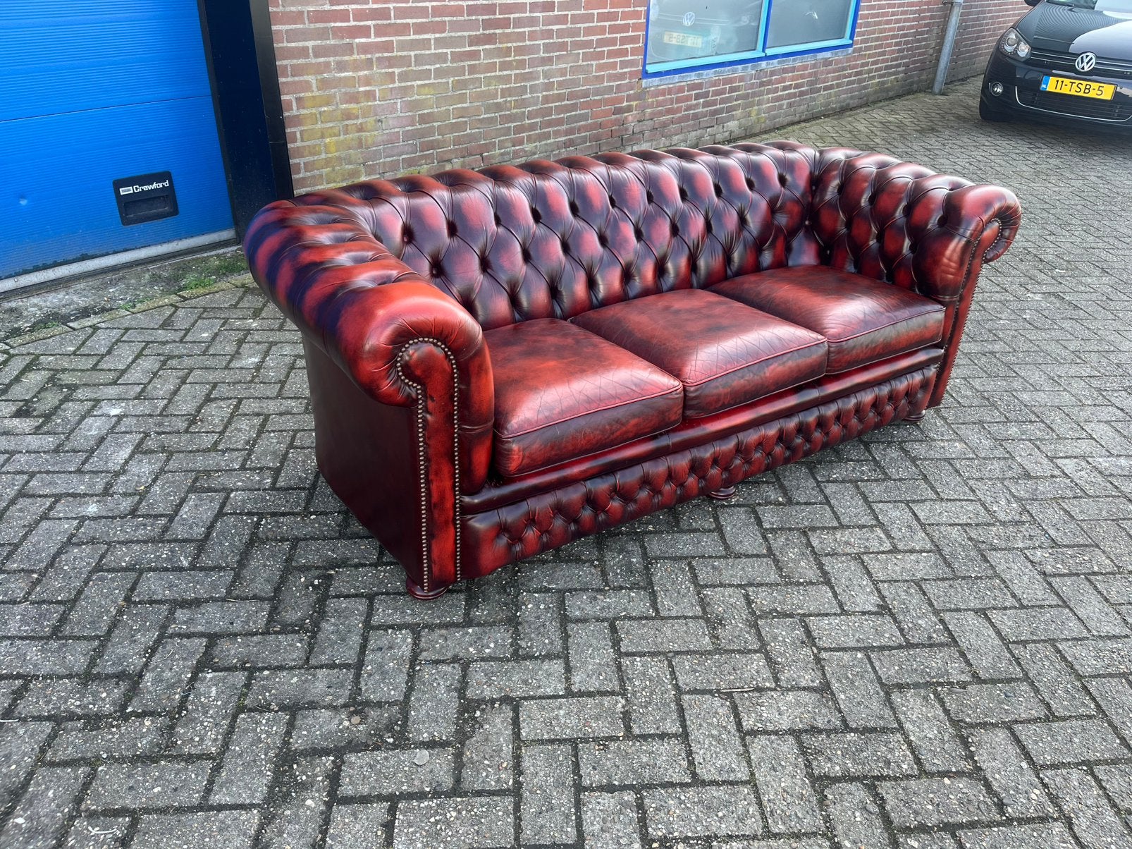 Chesterfield, Ophalen of Verzenden, Gebruikt, Leer