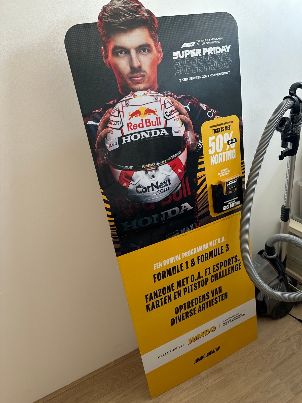 Jumbo Max Verstappen reclamebord - Super Friday Zandvoort, Ophalen, Gebruikt, Formule 1