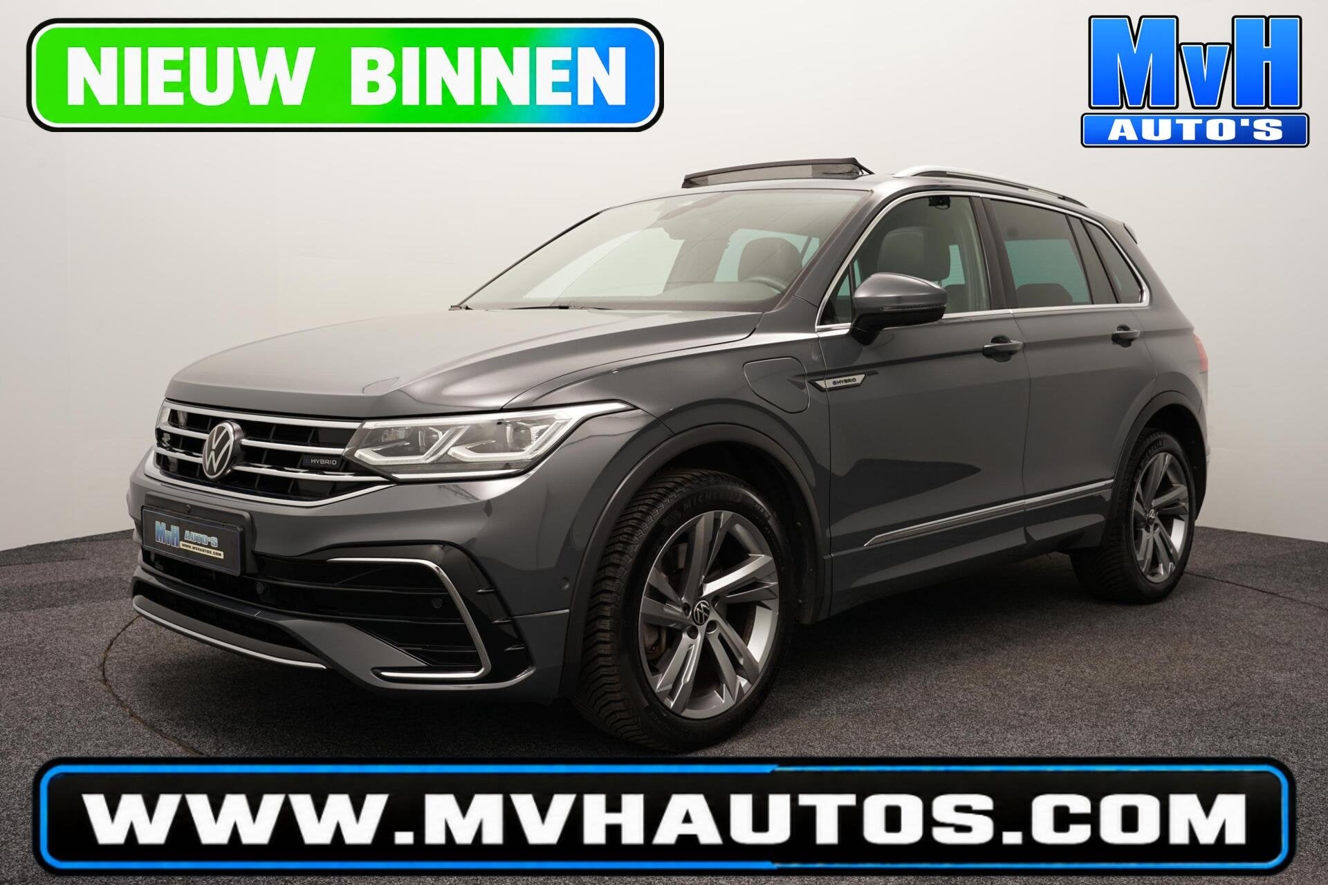Volkswagen Tiguan 1.4 TSI PHEV R-Line|PANO|STOEL/STUUR.VW|96, Zwart, 4 cilinders, Met garantie (alle), Hybride Elektrisch/Benzine