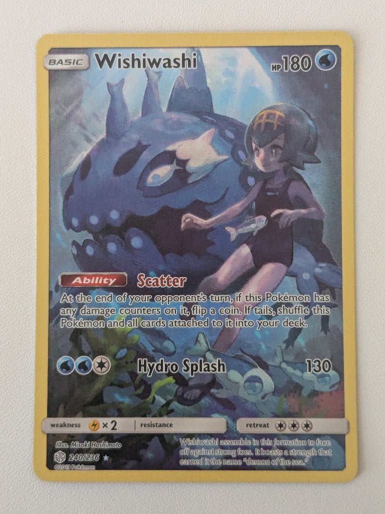 Pokémon kaart (Full Art) - Wishiwashi [Engels], Ophalen of Verzenden, Zo goed als nieuw, Losse kaart, Foil